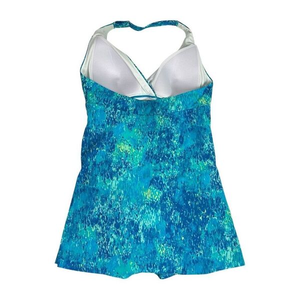 LL Bean One-Piece Halter Swim Dress 16 Long - Picture 4 of 10